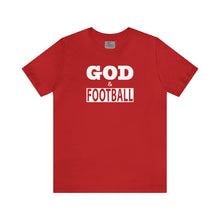 Load image into Gallery viewer, God & Football Black Box w/ White Lettering Short Sleeve T-shirt