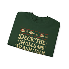 Load image into Gallery viewer, Crewneck Sweatshirt — "Deck the Halls and Trash Talk Y'all" Christmas Ugly Sweater Tee