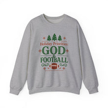 Load image into Gallery viewer, "Holiday Priorities: God & Football" - Sweatshirt