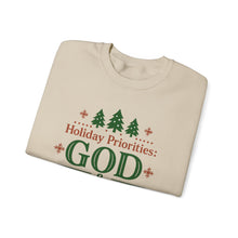 Load image into Gallery viewer, "Holiday Priorities: God & Football" - Sweatshirt