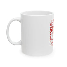 Load image into Gallery viewer, "Sleighin' Like an All Star" White Mug — Holiday Coffee Cup (11oz/15oz)
