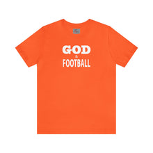 Load image into Gallery viewer, God & Football w/ White Lettering Short Sleeve T-shirt