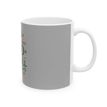 Load image into Gallery viewer, "Holiday Priorities: God & Football" Gray Ceramic Mug (11oz, 15oz)