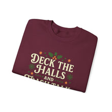 Load image into Gallery viewer, Festive Holiday Sweatshirt - "Deck the Halls and Trash Talk Y'all"