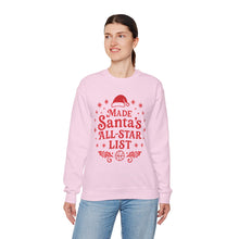 Load image into Gallery viewer, Made Santa's All-Star List Crewneck Sweatshirt
