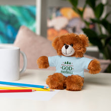 Load image into Gallery viewer, Christmas Stuff Animal with "Holiday Priorities: God & Football" Tee