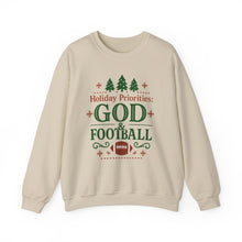Load image into Gallery viewer, "Holiday Priorities: God & Football" - Sweatshirt