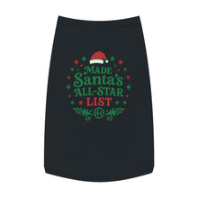 Load image into Gallery viewer, Pet Tank Top — "Made Santa's All-Star List" Christmas Dog Shirt
