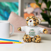 Load image into Gallery viewer, Christmas Stuff Animal with "Holiday Priorities: God & Football" Tee
