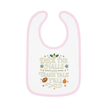 Load image into Gallery viewer, Christmas Baby Bib - "Deck the Halls and Trash Talk Y'all" Contrast Trim