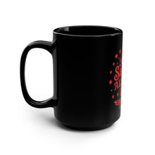 Load image into Gallery viewer, "Made Santa's All-Star List" Black 15oz Mug — Funny Christmas Holiday Coffee Cup