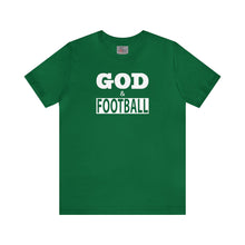 Load image into Gallery viewer, God & Football Black Box w/ White Lettering Short Sleeve T-shirt