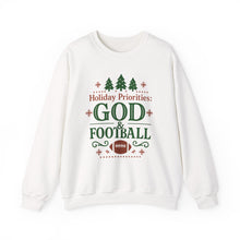 Load image into Gallery viewer, "Holiday Priorities: God & Football" - Sweatshirt