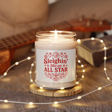 Load image into Gallery viewer, "Sleighin' Like an All Star" - Red 9oz Scented Soy Christmas Holiday Candle