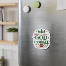 Load image into Gallery viewer, God & Football Cut Magnet — Christmas Holiday Fridge Magnet