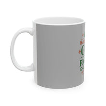 Load image into Gallery viewer, "Holiday Priorities: God & Football" Gray Ceramic Mug (11oz, 15oz)