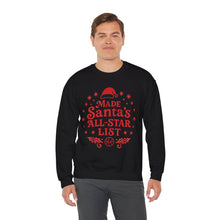 Load image into Gallery viewer, Made Santa's All-Star List Crewneck Sweatshirt
