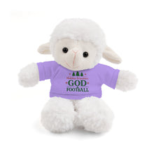 Load image into Gallery viewer, Christmas Stuff Animal with "Holiday Priorities: God & Football" Tee