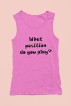 Load image into Gallery viewer, What position do you play? Ribbed Tank Top - White and Pink