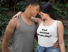Load image into Gallery viewer, What position do you play? Ribbed Tank Top - White and Pink