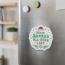 Load image into Gallery viewer, Green Made Santa’s All-Star List - Christmas Holiday Fridge Magnet
