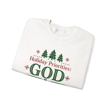 Load image into Gallery viewer, &quot;Holiday Priorities: God &amp; Football&quot; - Sweatshirt
