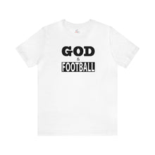 Load image into Gallery viewer, God &amp; Football Black Box Short Sleeve T-shirt
