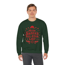 Load image into Gallery viewer, Made Santa&#39;s All-Star List Crewneck Sweatshirt
