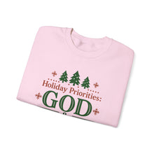 Load image into Gallery viewer, &quot;Holiday Priorities: God &amp; Football&quot; - Sweatshirt
