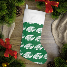 Load image into Gallery viewer, Football Green Holiday Stocking
