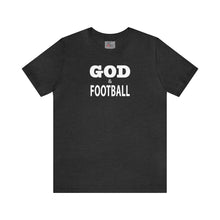 Load image into Gallery viewer, God &amp; Football w/ White Lettering Short Sleeve T-shirt
