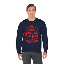 Load image into Gallery viewer, Made Santa&#39;s All-Star List Crewneck Sweatshirt
