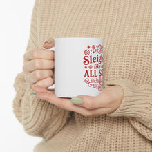 Load image into Gallery viewer, &quot;Sleighin&#39; Like an All Star&quot; White Mug — Holiday Coffee Cup (11oz/15oz)
