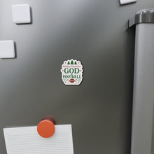 Load image into Gallery viewer, God &amp; Football Cut Magnet — Christmas Holiday Fridge Magnet
