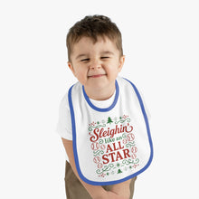 Load image into Gallery viewer, Baby Bib - &quot;Sleighin&#39; Like an All Star&quot; Christmas Holiday Feeding Bib
