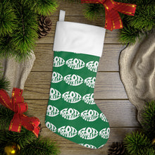 Load image into Gallery viewer, God &amp; Football Green Holiday Stocking
