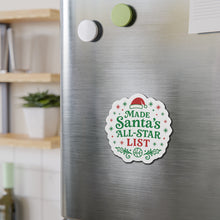 Load image into Gallery viewer, Green Made Santa’s All-Star List - Christmas Holiday Fridge Magnet
