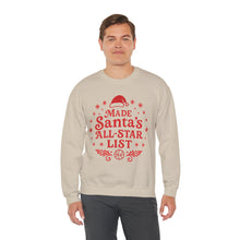 Load image into Gallery viewer, Made Santa&#39;s All-Star List Crewneck Sweatshirt
