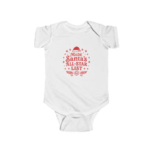 Load image into Gallery viewer, &quot;Made Santa&#39;s All-Star List&quot; Holiday Christmas Onesie
