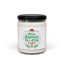 Load image into Gallery viewer, &quot;Made Santa&#39;s All-Star List&quot; - Green 9oz Scented Soy Christmas Holiday Candle
