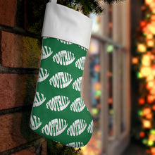 Load image into Gallery viewer, Football Green Holiday Stocking
