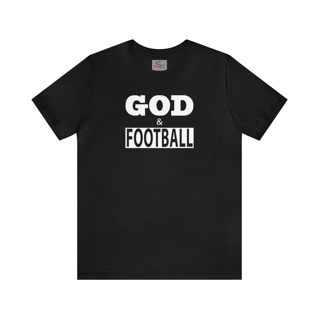 God & Football Black Box w/ White Lettering Short Sleeve T-shirt