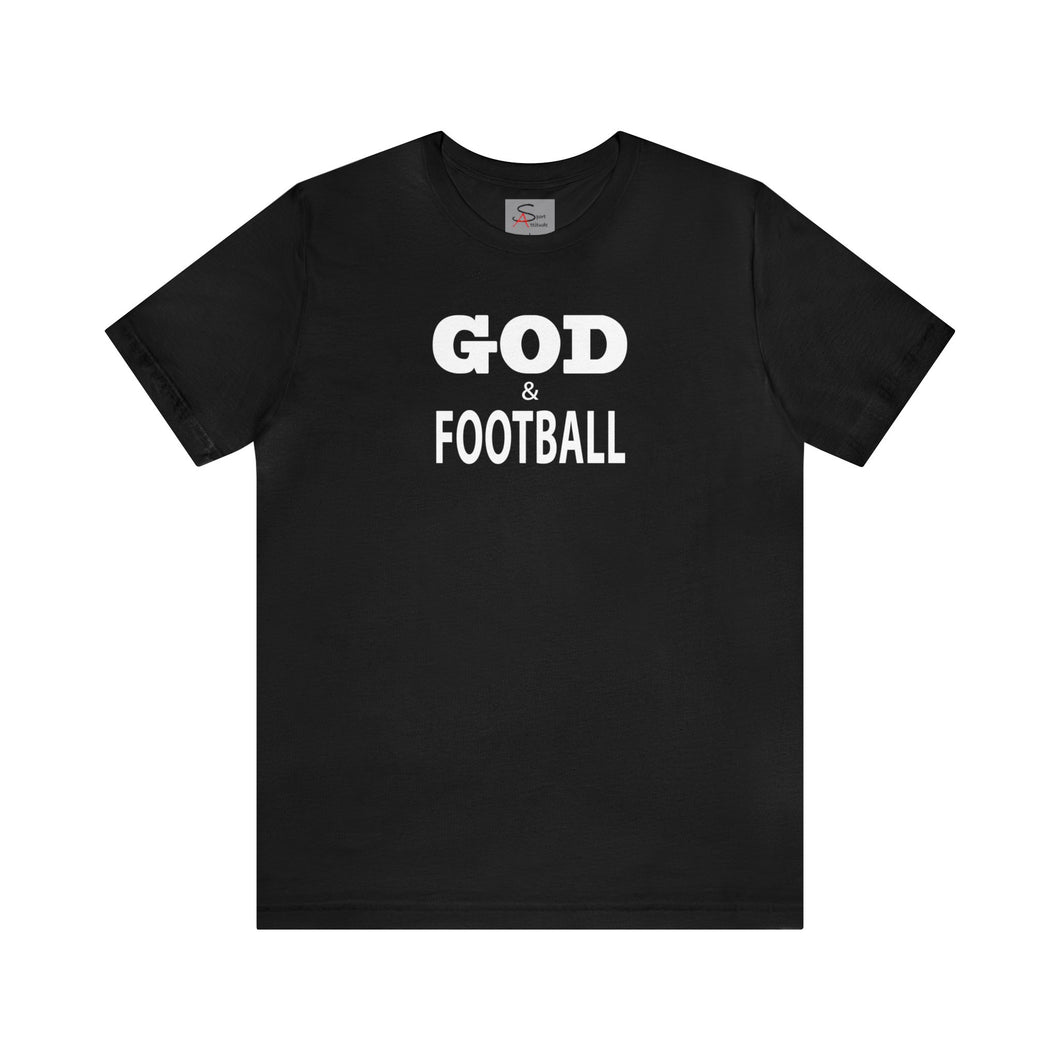 God & Football w/ White Lettering Short Sleeve T-shirt