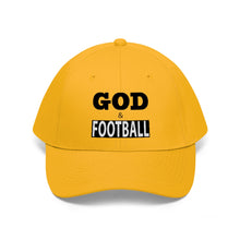 Load image into Gallery viewer, God &amp; Football Black Box Cap (Embroidered)
