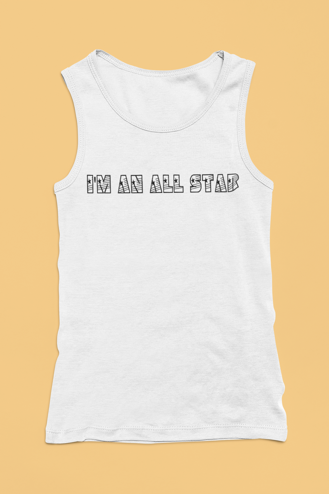 I'm an All Star Ribbed Tank Top - White and Pink