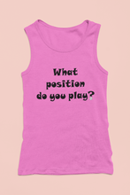 Load image into Gallery viewer, What position do you play? Ribbed Tank Top - White and Pink
