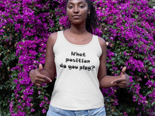 Load image into Gallery viewer, What position do you play? Ribbed Tank Top - White and Pink
